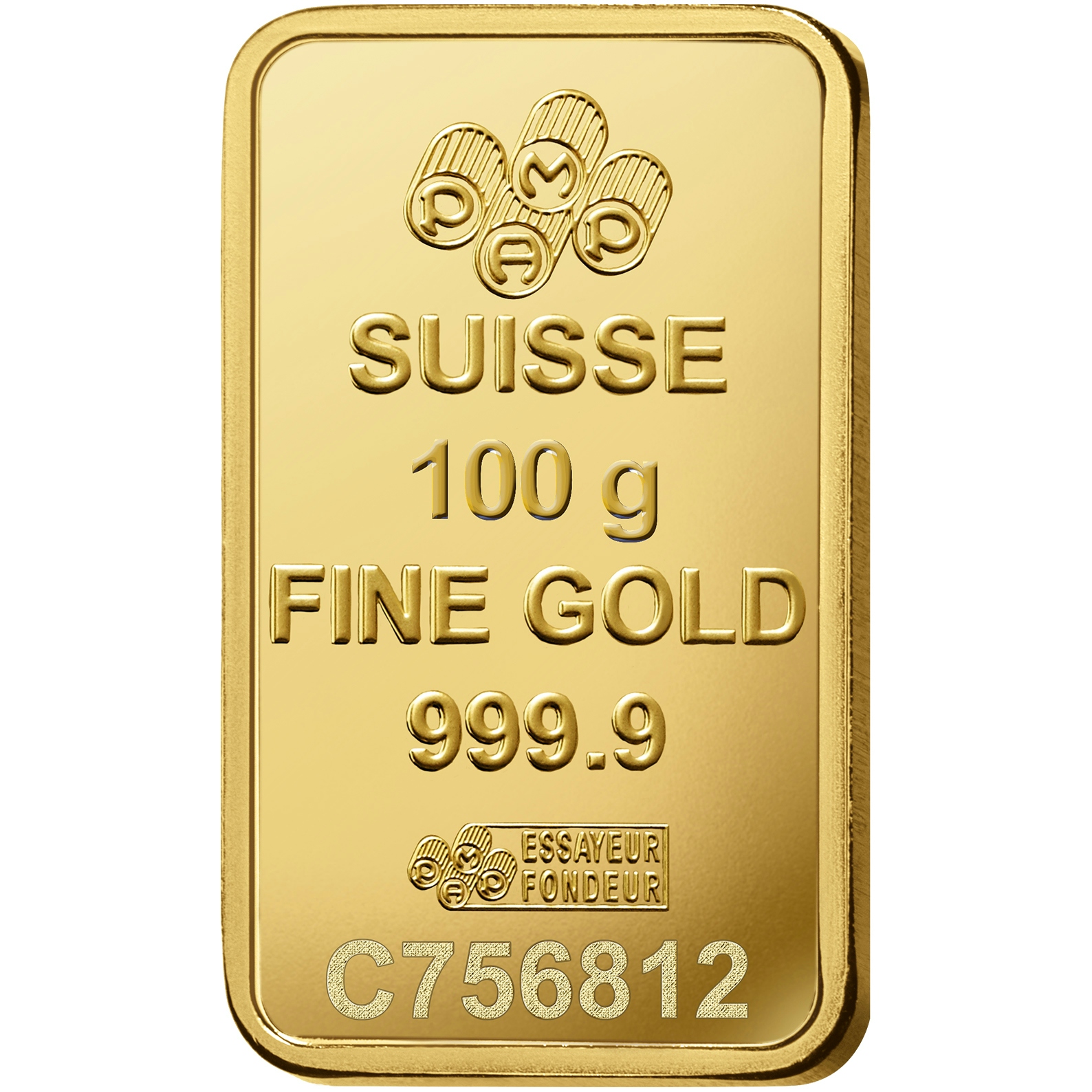 Invest in 100 gram Fine Gold Rosa - PAMP Swiss - Back