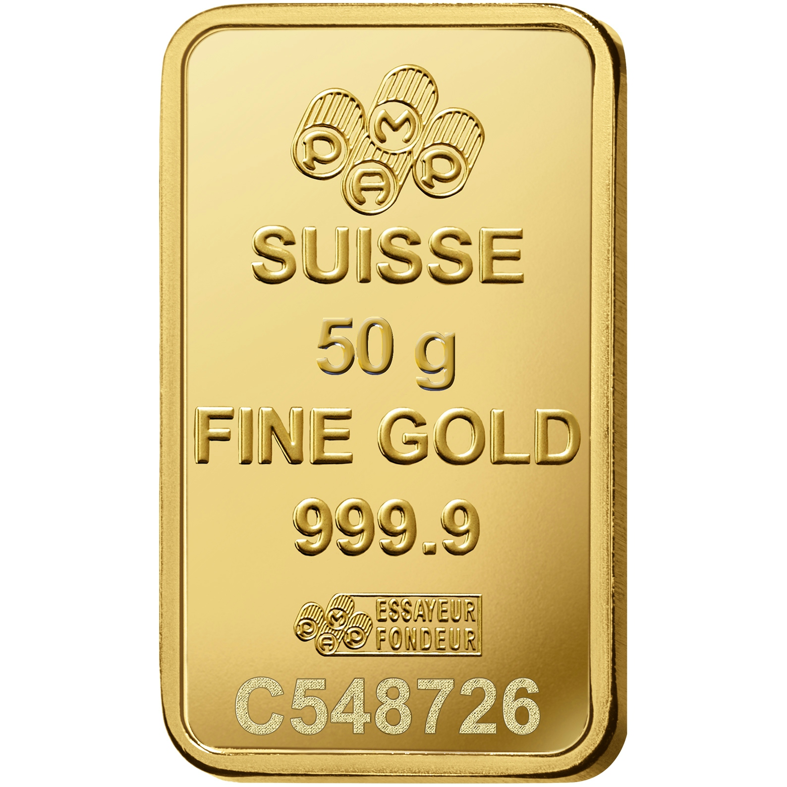 Invest in 50 gram Fine Gold Rosa - PAMP Swiss - Back