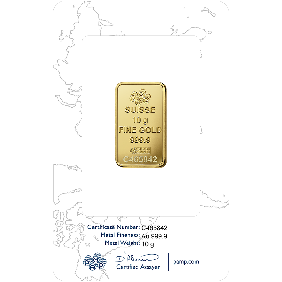Invest in 10 gram Fine Gold Rosa - PAMP Swiss - Back