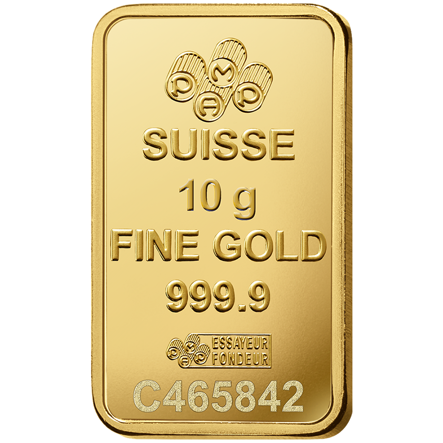 Compare oro, 10 grammi d'oro puro Rosa - PAMP Svizzera - Front