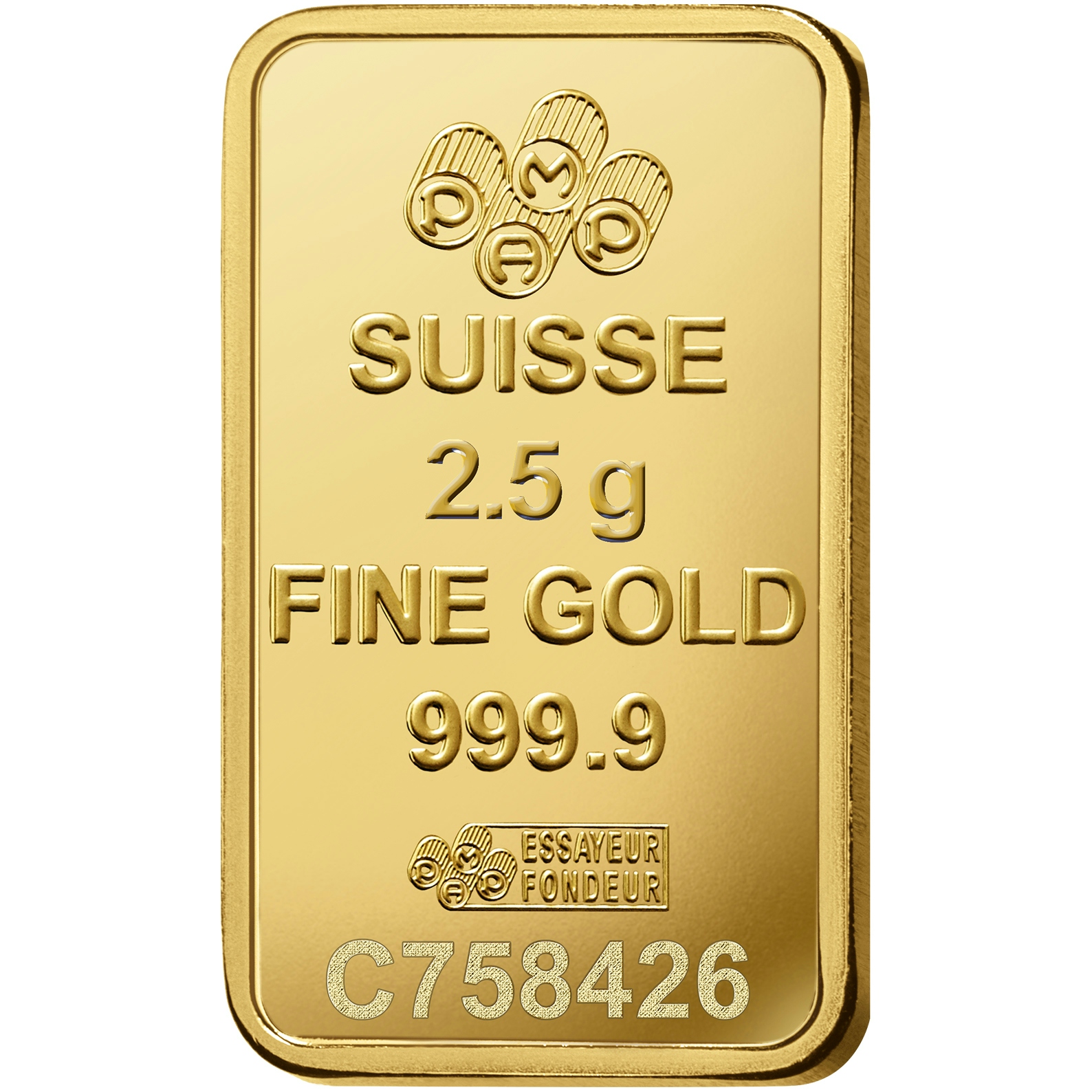 Investire in 2.5 grammi d'oro puro Rosa - PAMP Svizzera - Back 