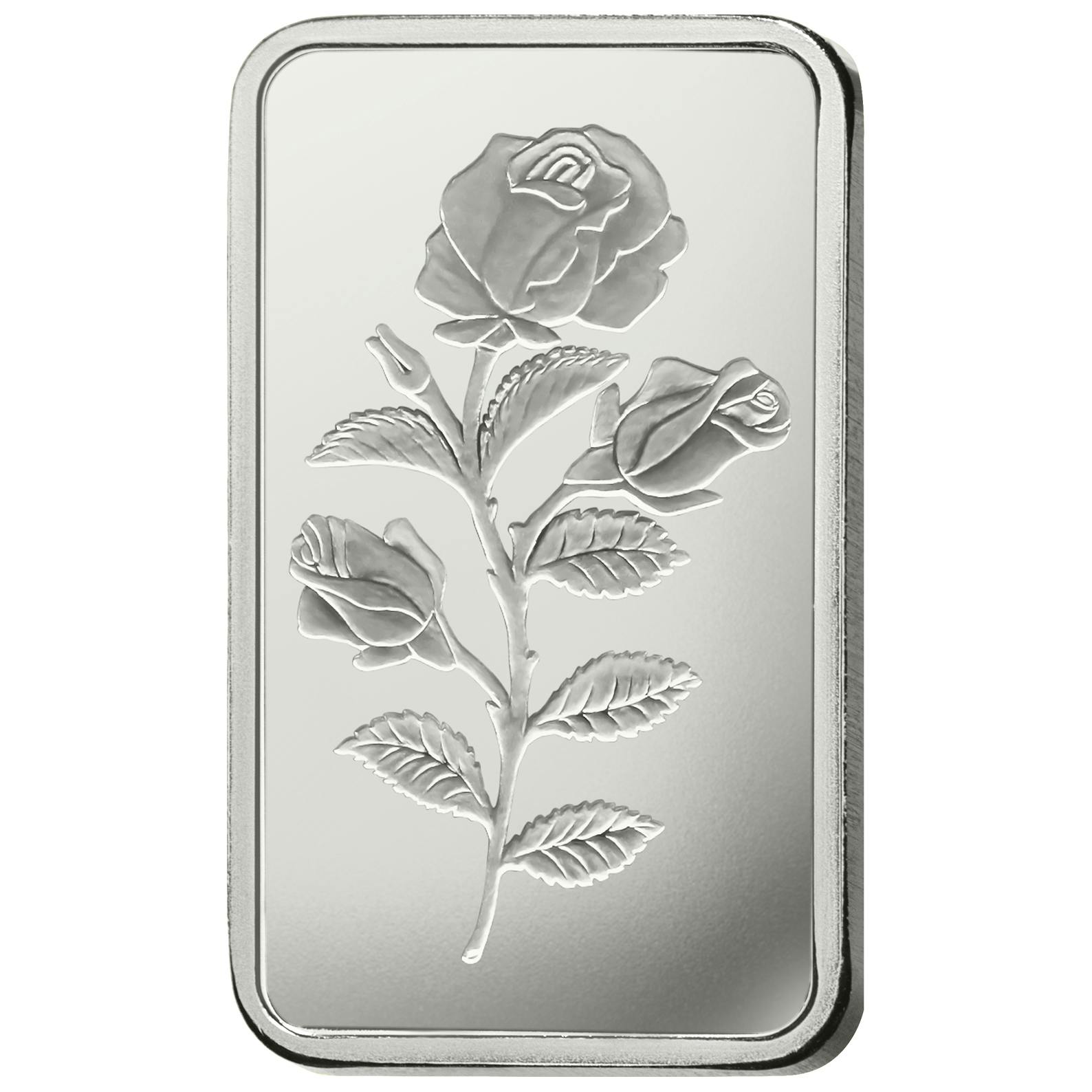  1 oncia d'argento puro Rosa - PAMP Svizzera - Front