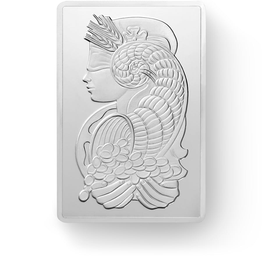 Invest in 250 grams Fine Silver Lady Fortuna - PAMP Suisse - Front