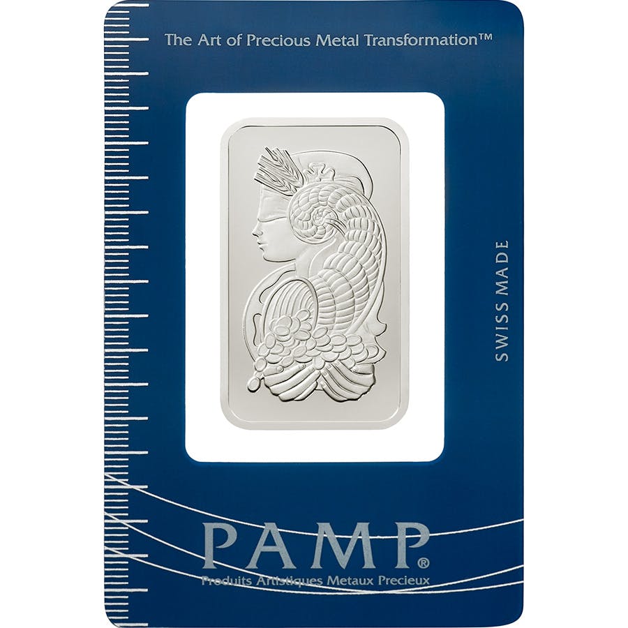 Comprare 1 oncia lingottino di platino puro 999.5 - PAMP Suisse Lady Fortuna - Certi-PAMP