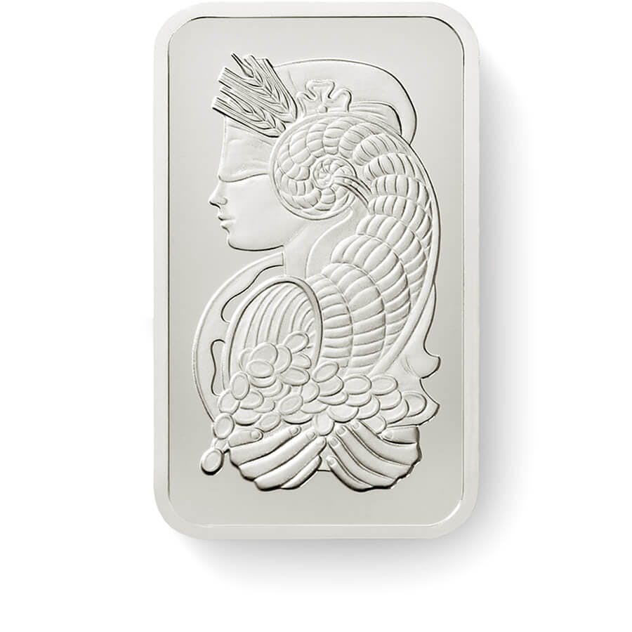Invest in 5 grams Fine Platinum Lady Fortuna - PAMP Suisse - Front