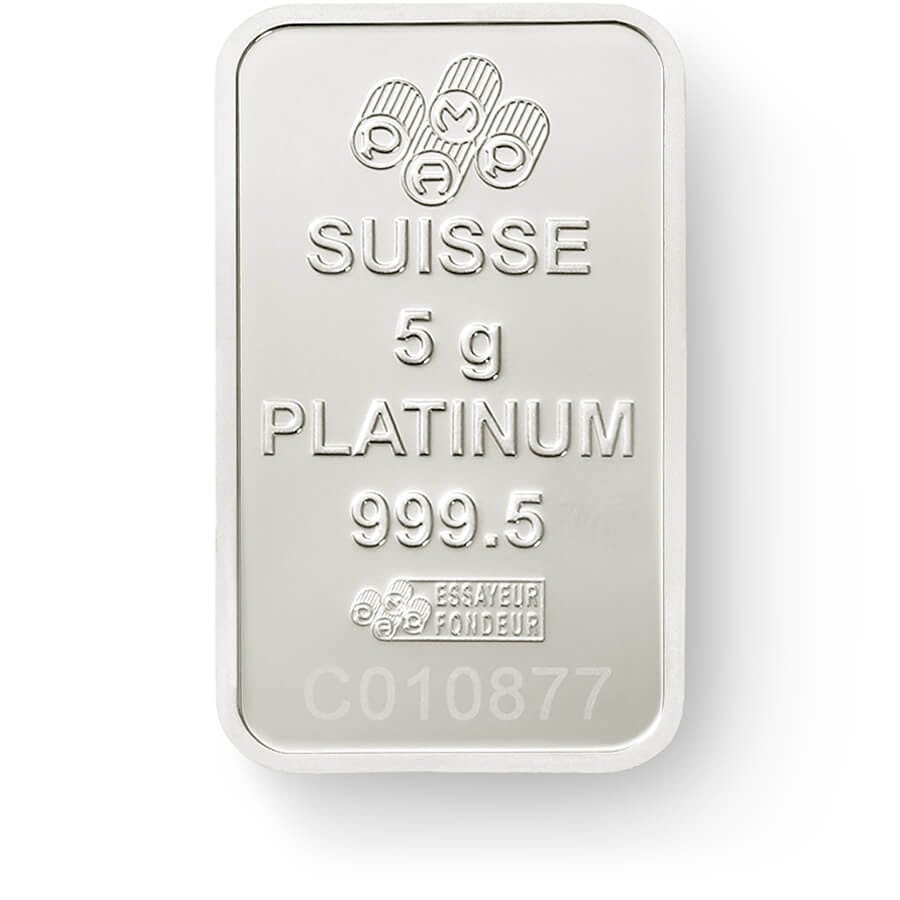 Invest in 5 grams Fine Platinum Lady Fortuna - PAMP Suisse - Back