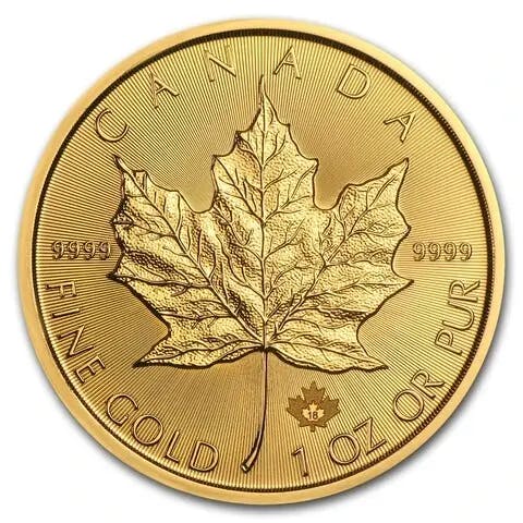 1 oncia moneta d'oro puro 999.9 - Maple Leaf BU Anni Misti