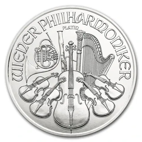 1 oz Fine Platinum Coin 999.5 - Philharmonic BU Mixed Years