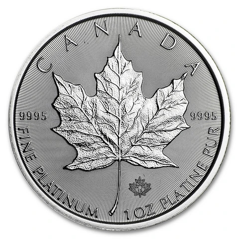 1 oz Fine Platinum Coin 999.5 - Maple Leaf BU Mixed Years