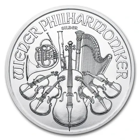 1 oz Fine Silver Coin 999.0 - Philharmonic BU Mixed Years