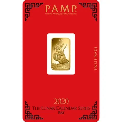 5 gram Gold Bar - PAMP Suisse Lunar Rat