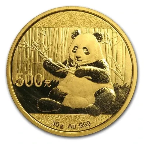 30 grammes pièce d'or pur 999.0 - Panda BU 2017