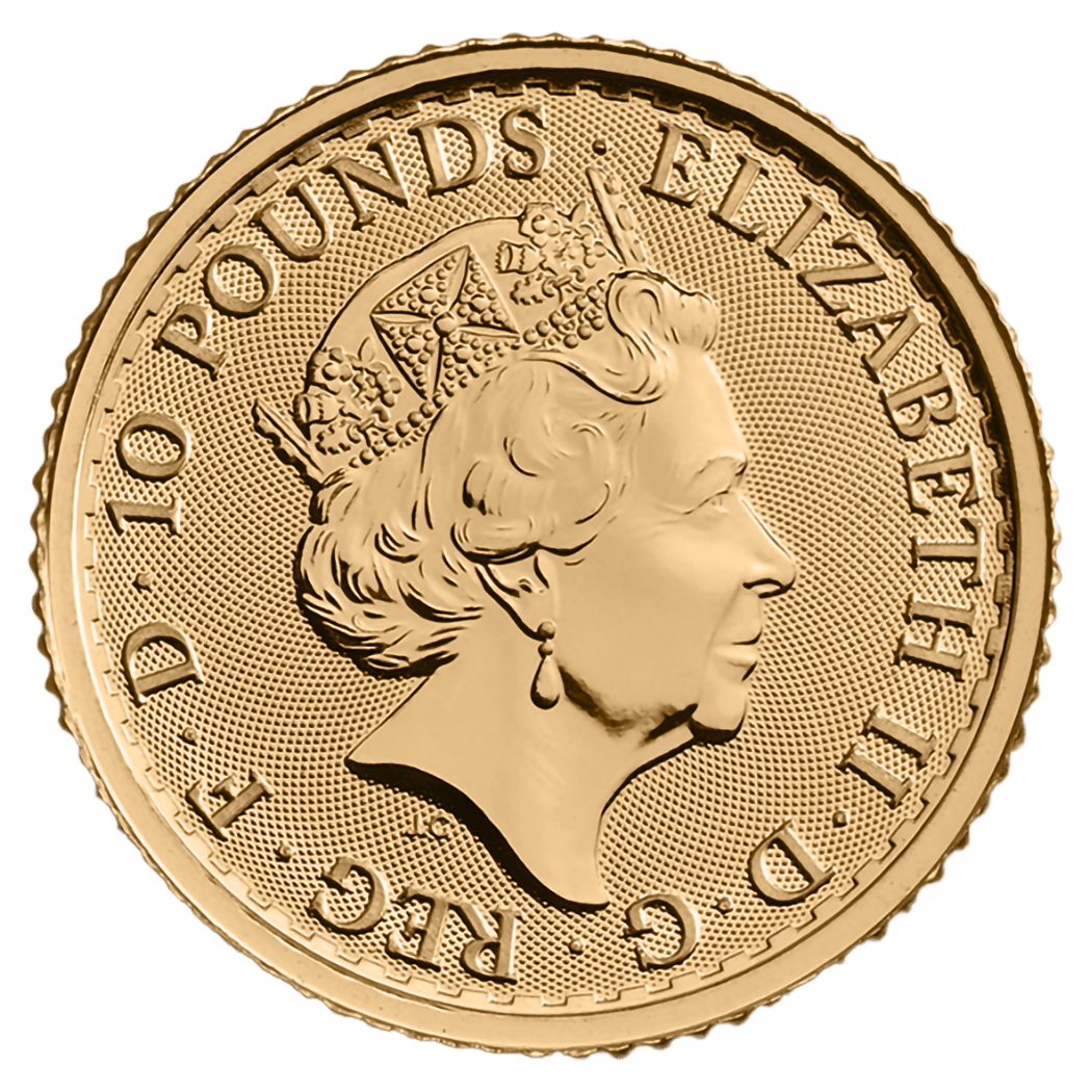 Investieren Sie in 1/10 Unze Feingoldmünze Britannia - Royal Mint - Back
