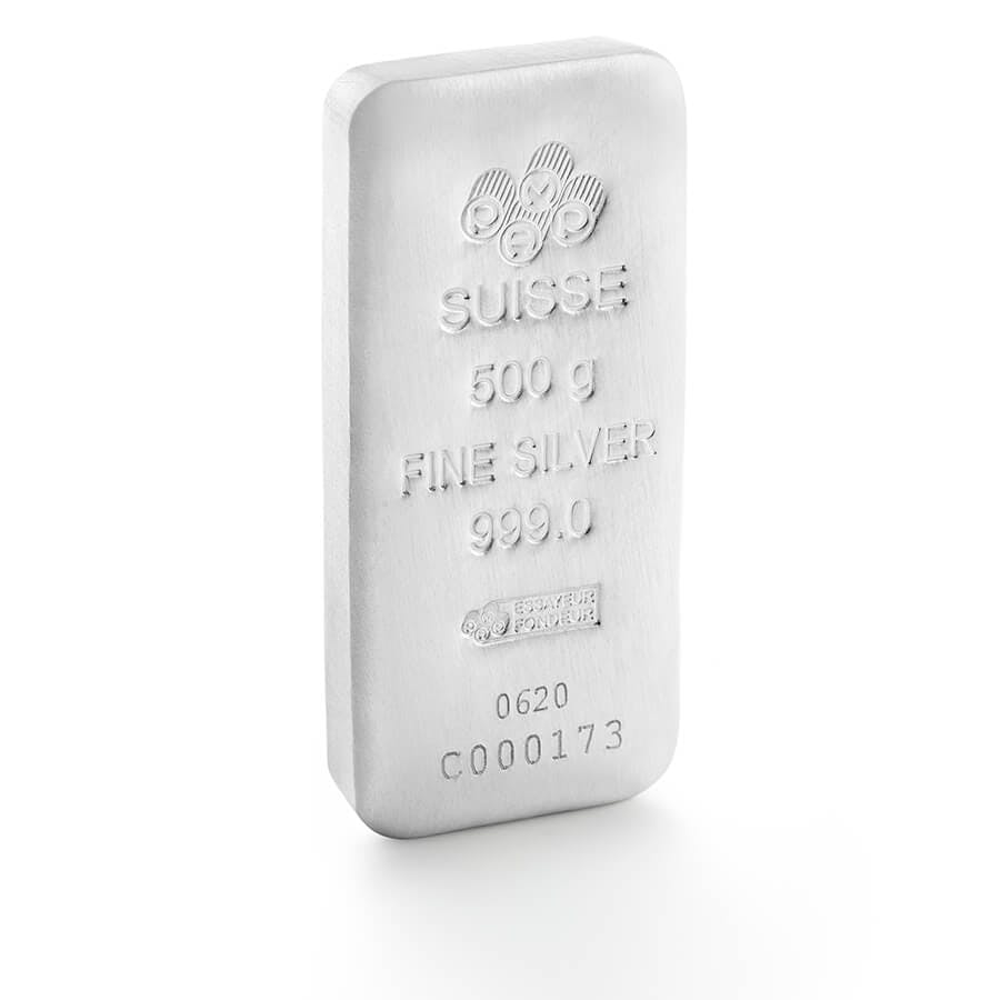 Comprare 500 grammi lingotto d'argento puro 999.0 - PAMP Suisse - 3/4 view