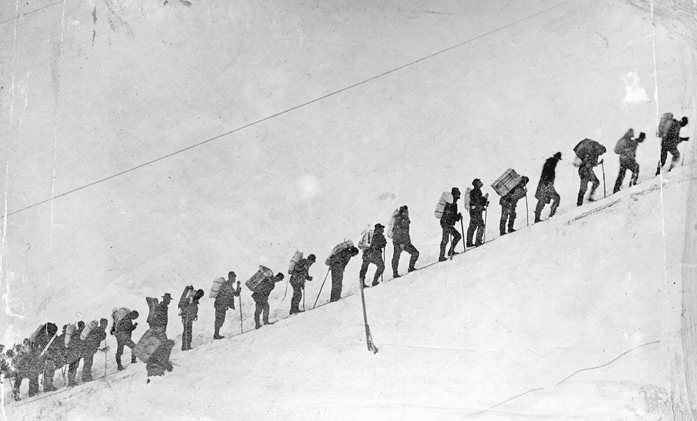 Gold miners during the Klondike gold rush Gold miners during the Klondike gold rush