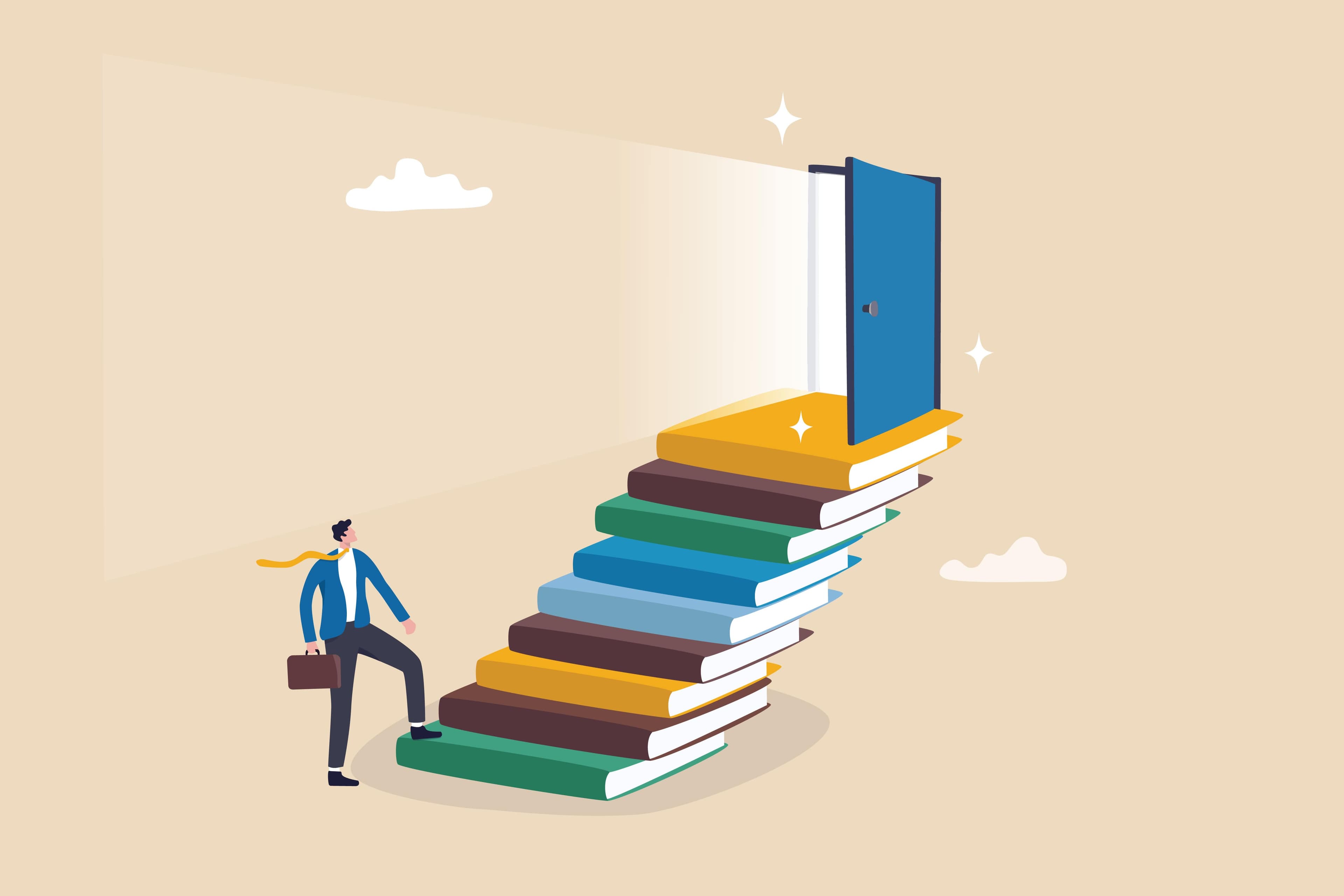 un uomo che sale la scala per imparare la storia del gold standard un uomo che sale la scala per imparare la storia del gold standard