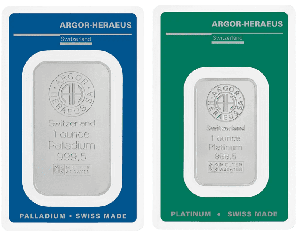 Äußerlich kaum zu unterscheiden, Platin und Palladium Äußerlich kaum zu unterscheiden, Platin und Palladium
