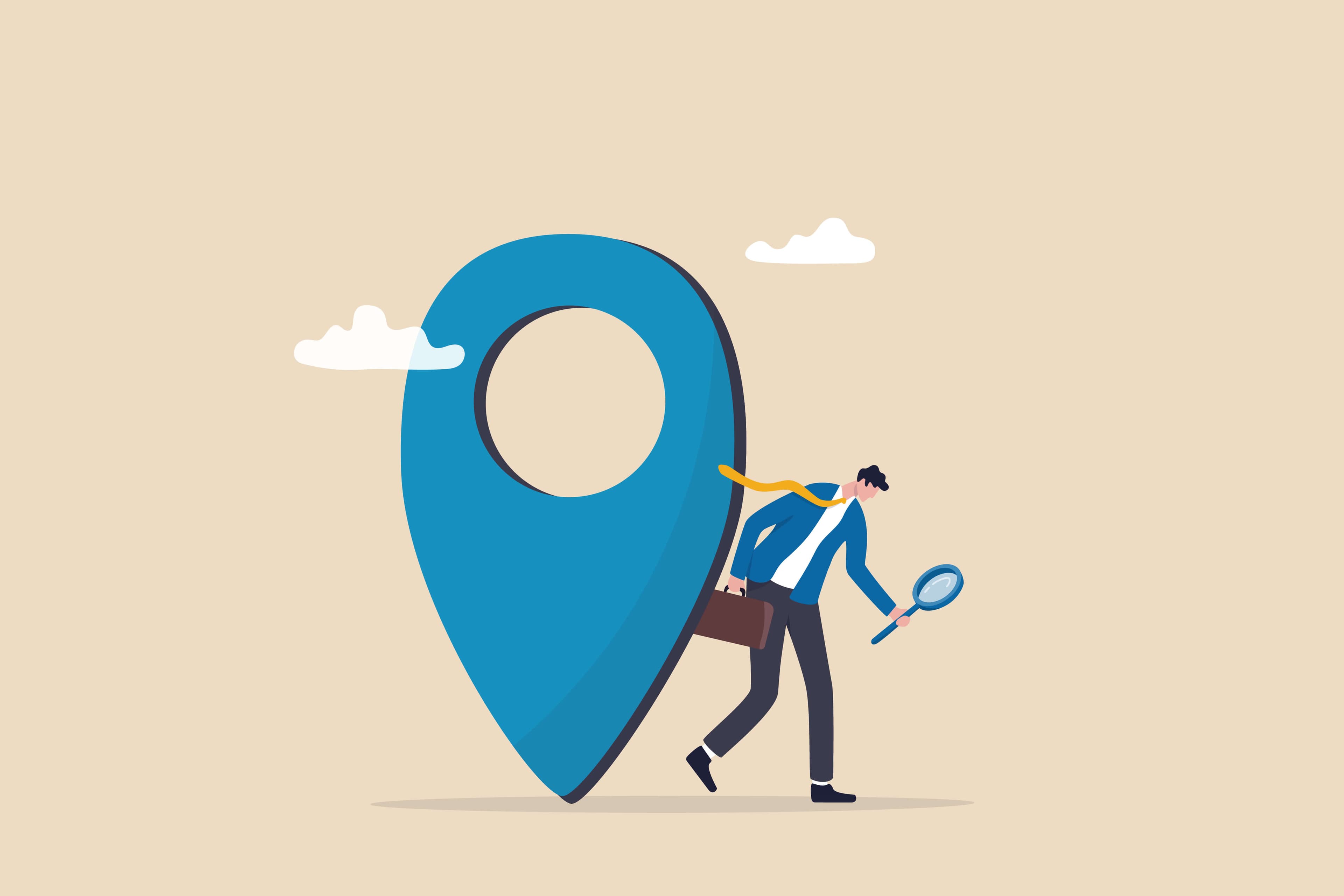 a man looking for the best location a man looking for the best location