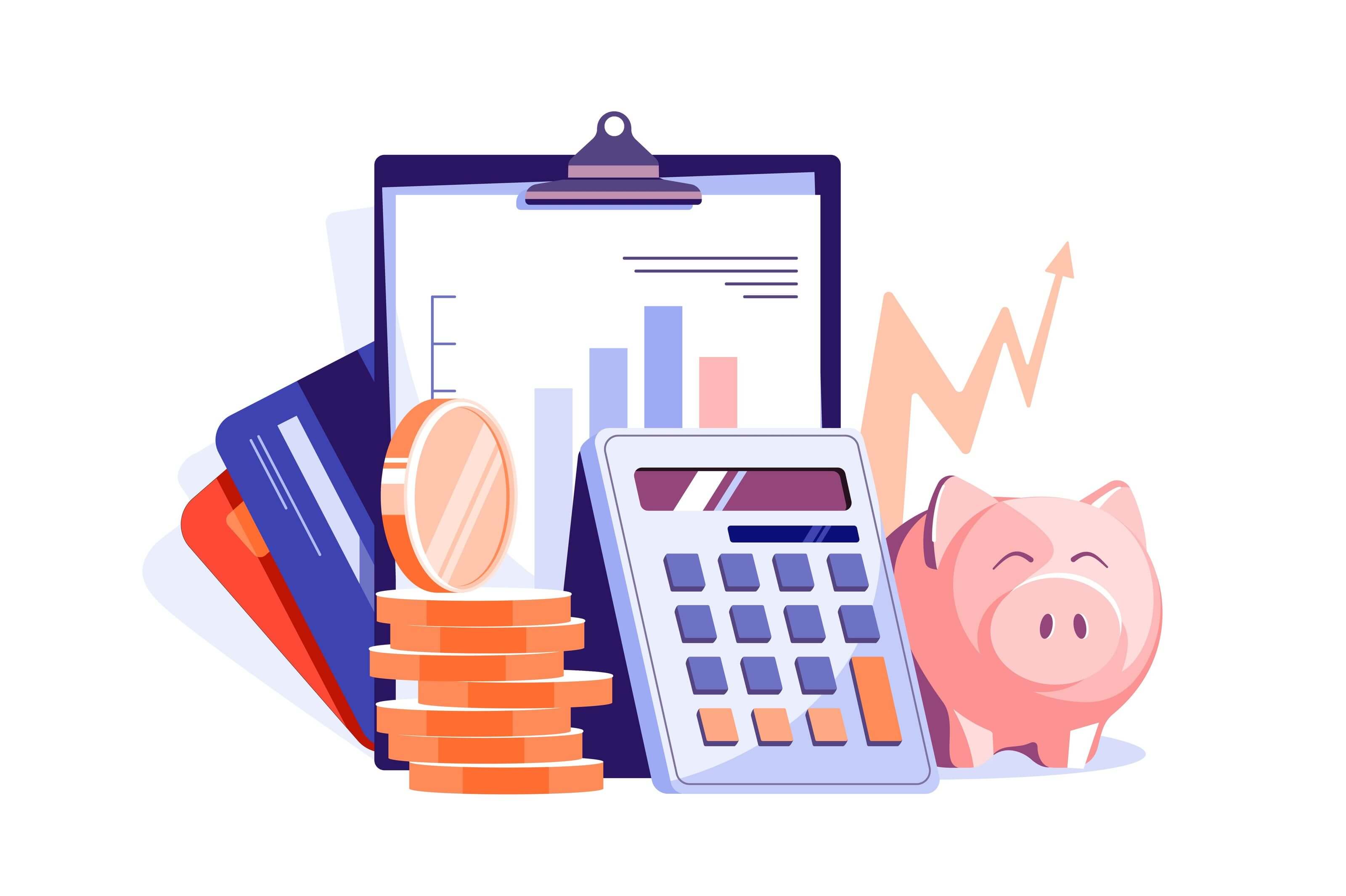 Prepararsi a una recessione, stabilire un budget e risparmiare denaro, come mostrato nell'immagine che raffigura un salvadanaio, una calcolatrice e alcune monete d'oro. Prepararsi a una recessione, stabilire un budget e risparmiare denaro, come mostrato nell'immagine che raffigura un salvadanaio, una calcolatrice e alcune monete d'oro.