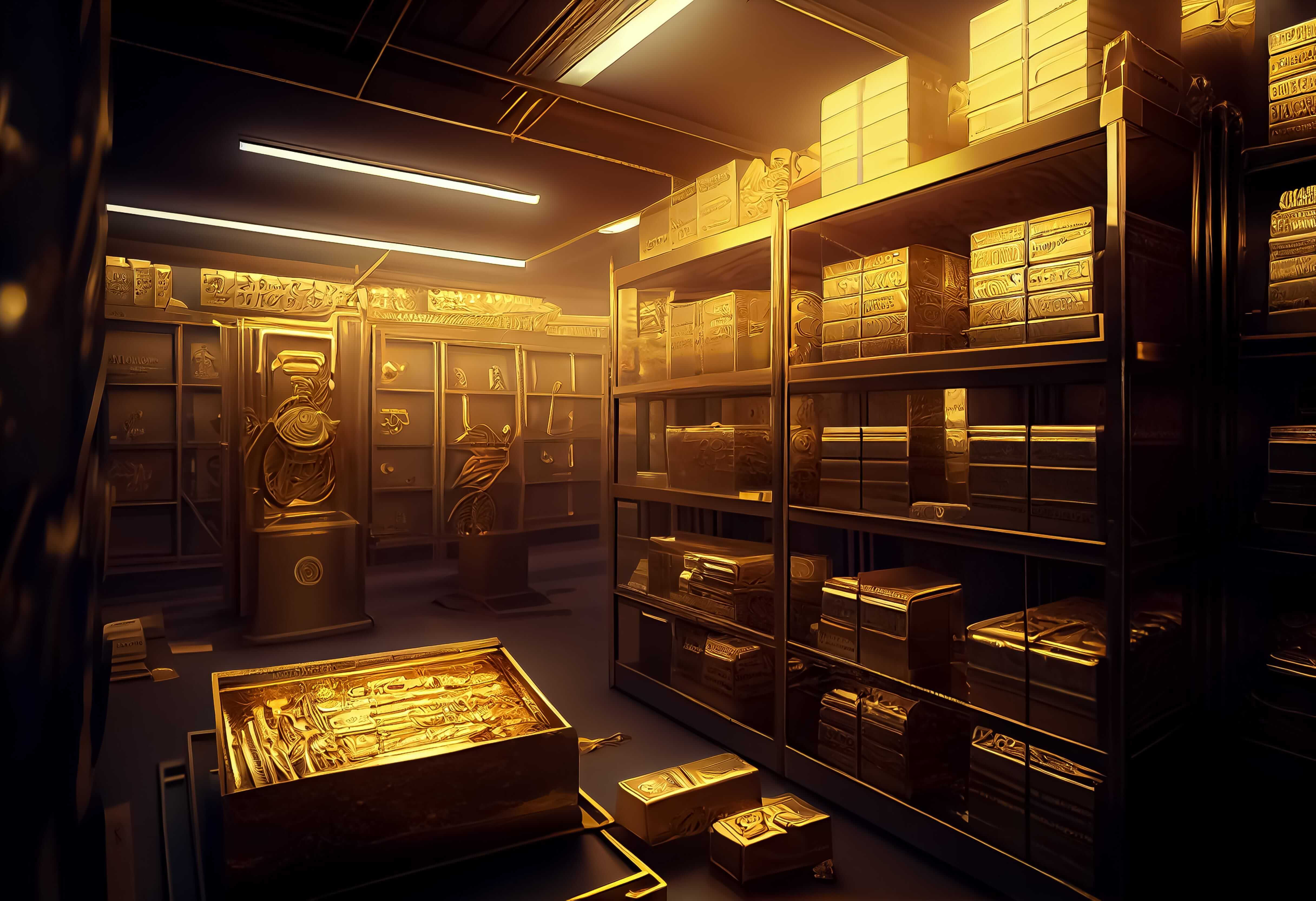 a vault full of gold bars a vault full of gold bars