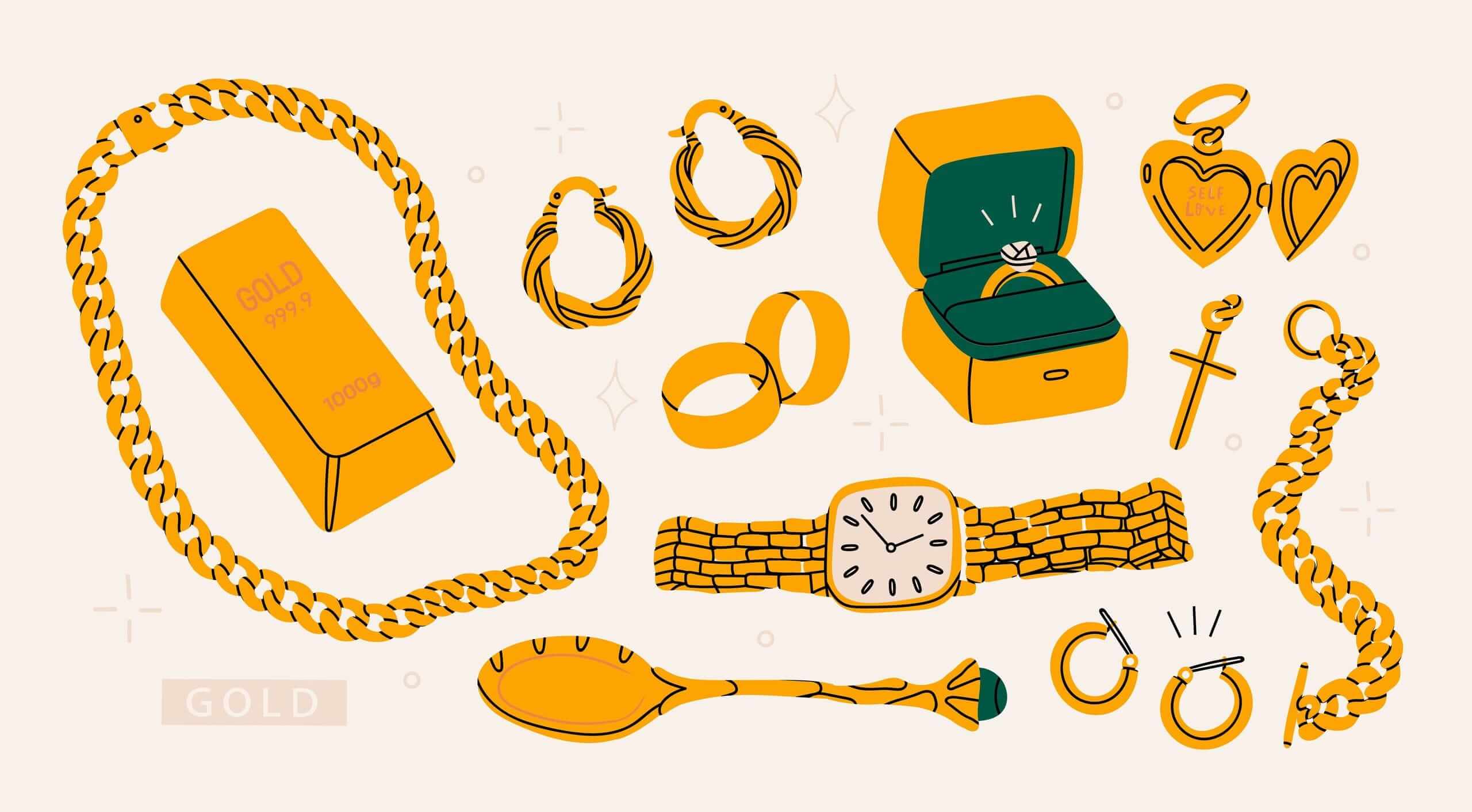 lingot et bijoux en or fin représentant l'or comme symbole de prospérité et d'amour lingot et bijoux en or fin représentant l'or comme symbole de prospérité et d'amour