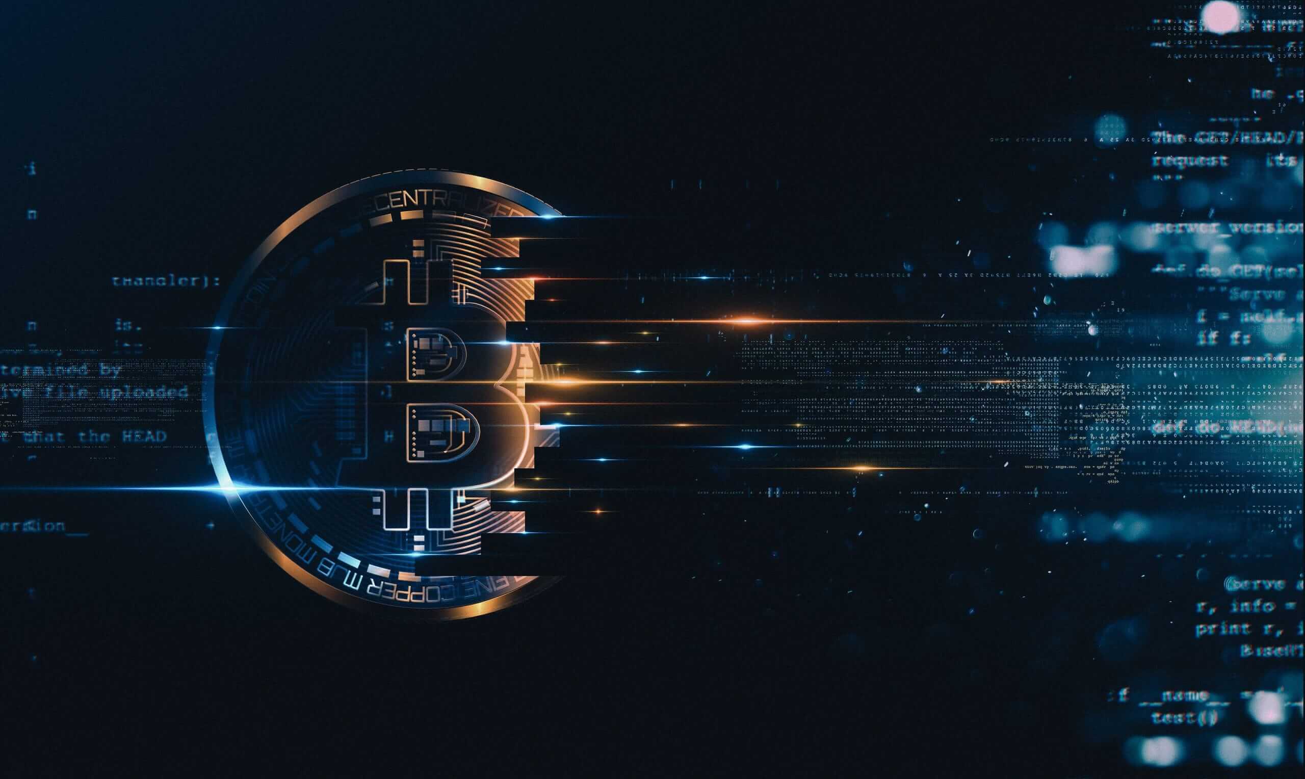 digitale Bitcoin-Münze auf schwarzem Hintergrund digitale Bitcoin-Münze auf schwarzem Hintergrund