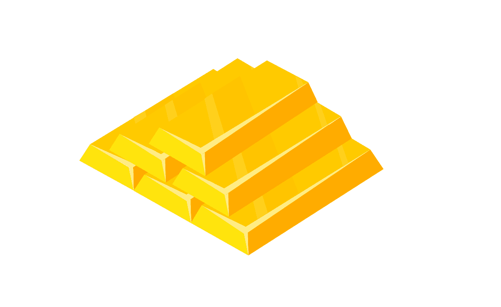 L’investimento in oro e metalli preziosi rappresentato da una piramide fatta di lingotti d’oro. L’investimento in oro e metalli preziosi rappresentato da una piramide fatta di lingotti d’oro.