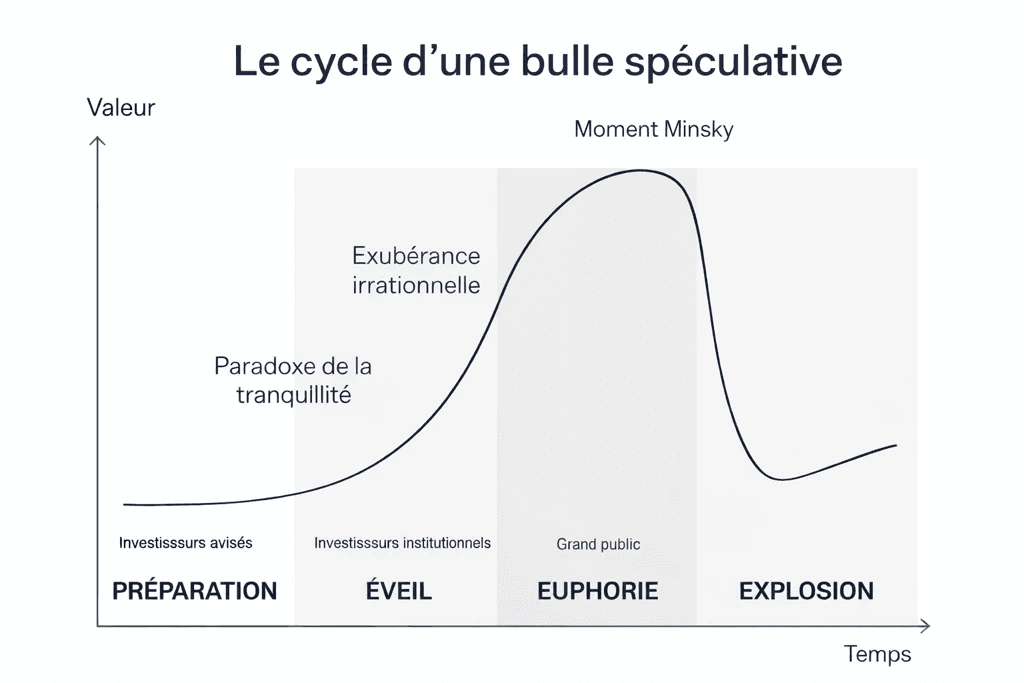 Schéma du cycle d’une bulle spéculative