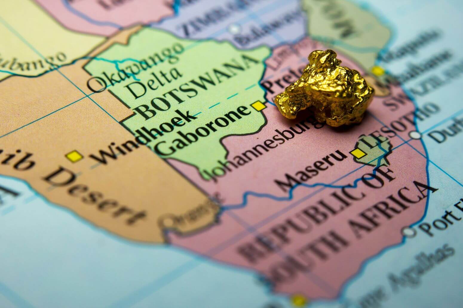 A gold nugget on a map A gold nugget on a map