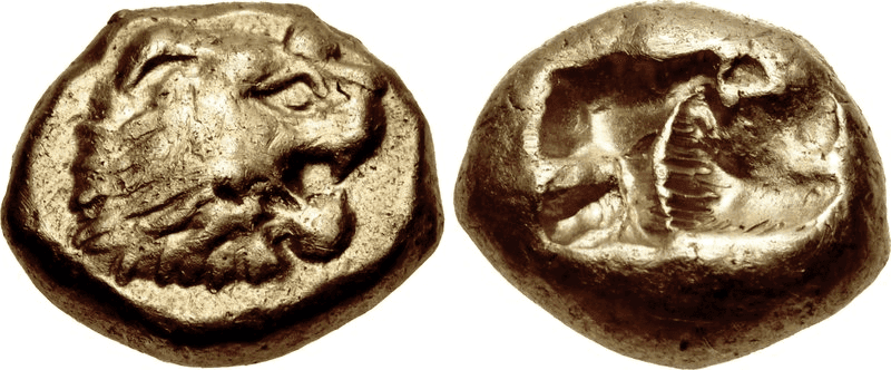 Die älteste Goldmünze wurde in Lydien gefunden, etwa im 6. Jahrhundert vor Christus. Die älteste Goldmünze wurde in Lydien gefunden, etwa im 6. Jahrhundert vor Christus.