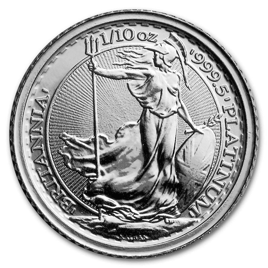 1/10 oz Britannia Mixed Years fine platinum coin 1/10 oz Britannia Mixed Years fine platinum coin