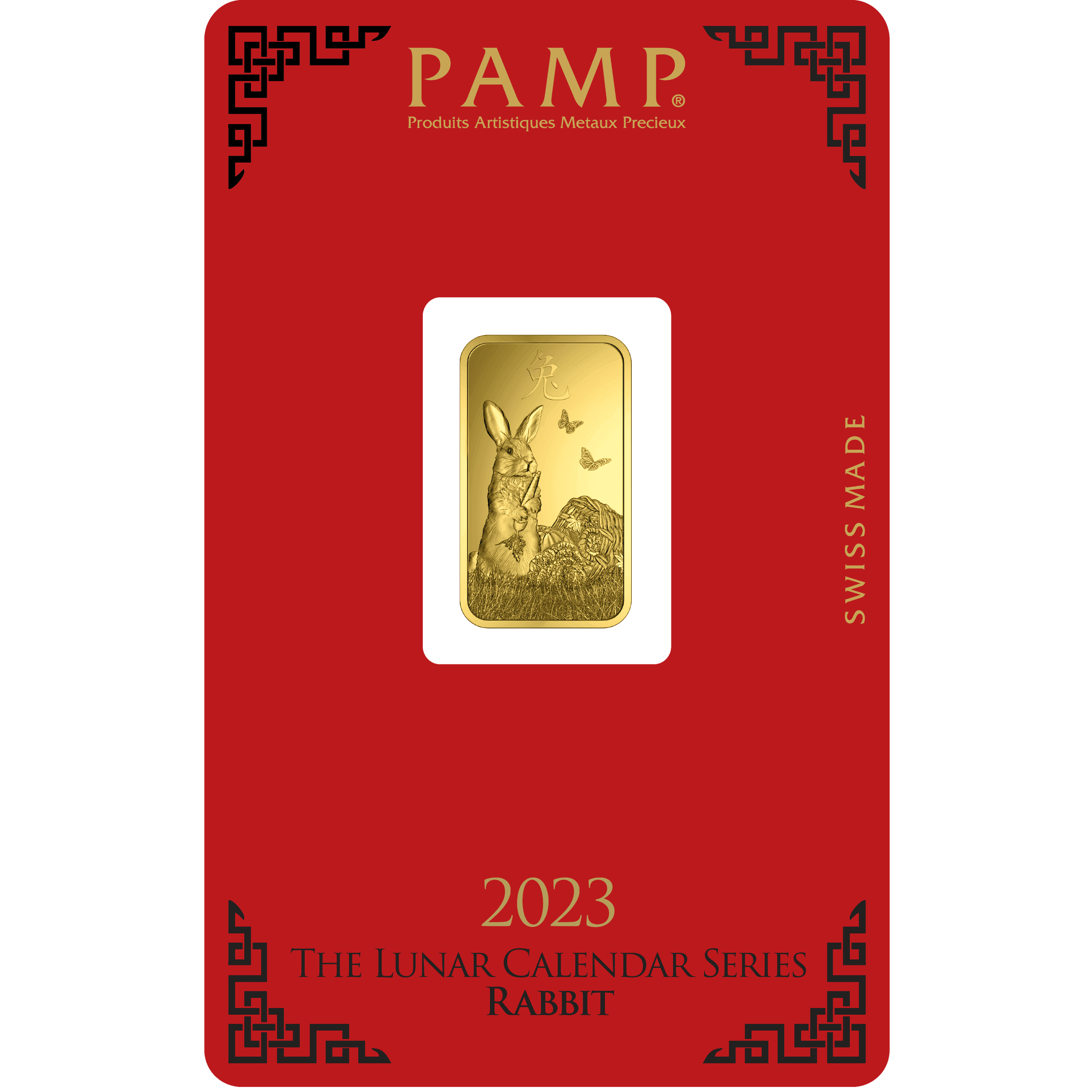 PAMP Lunar Rabbit gold ingot in secure packaging PAMP Lunar Rabbit gold ingot in secure packaging