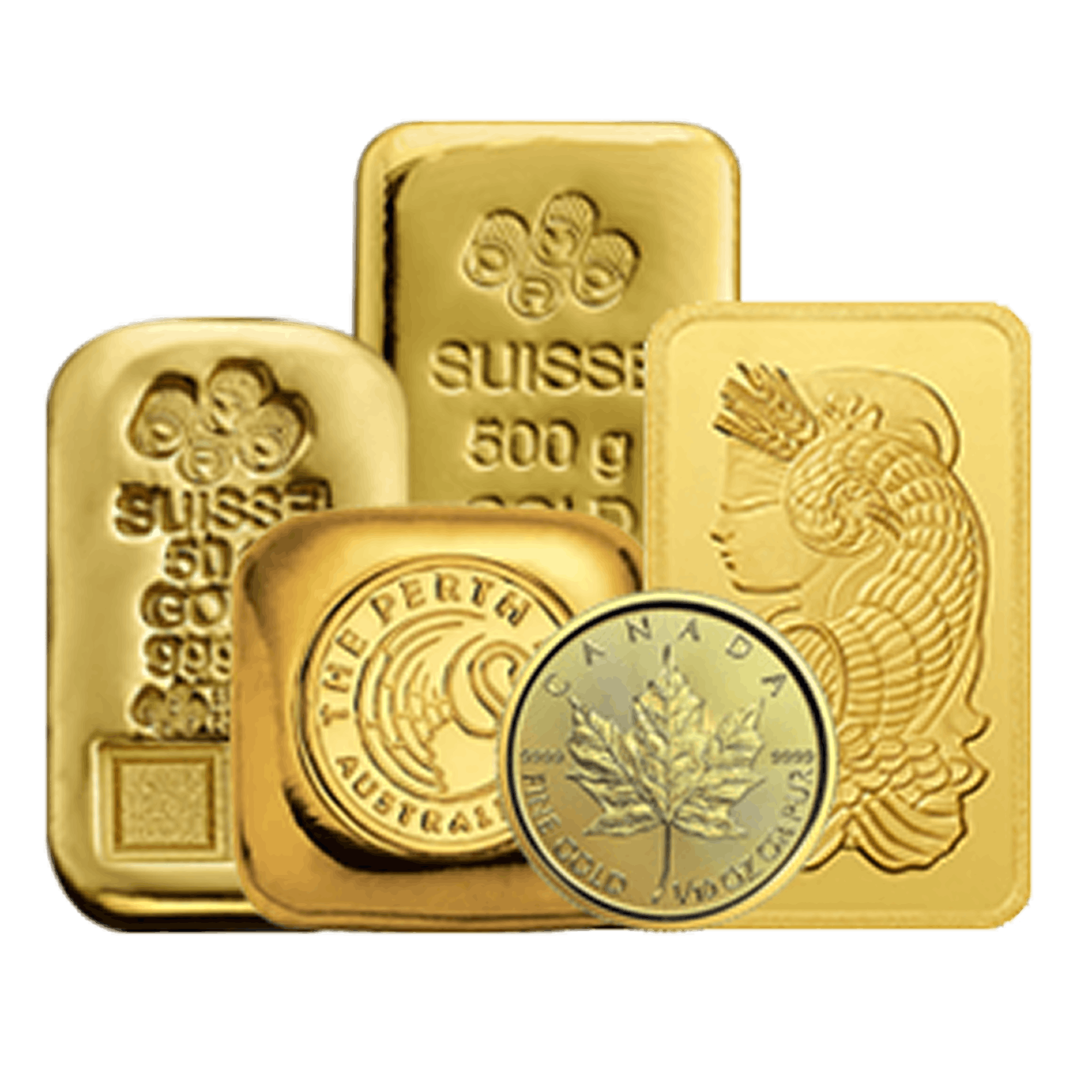 pièces et lingots d'or