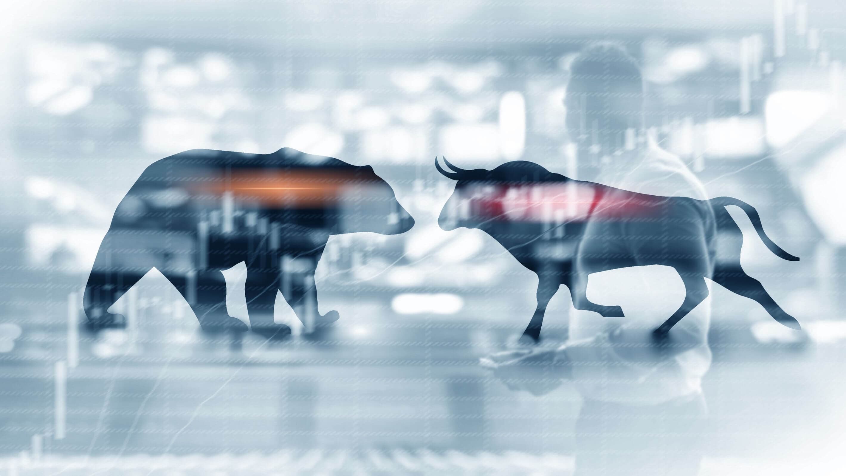 un toro e un orso, che tradizionalmente simboleggiano l’ottimismo e il pessimismo nelle previsioni di mercato. un toro e un orso, che tradizionalmente simboleggiano l’ottimismo e il pessimismo nelle previsioni di mercato.