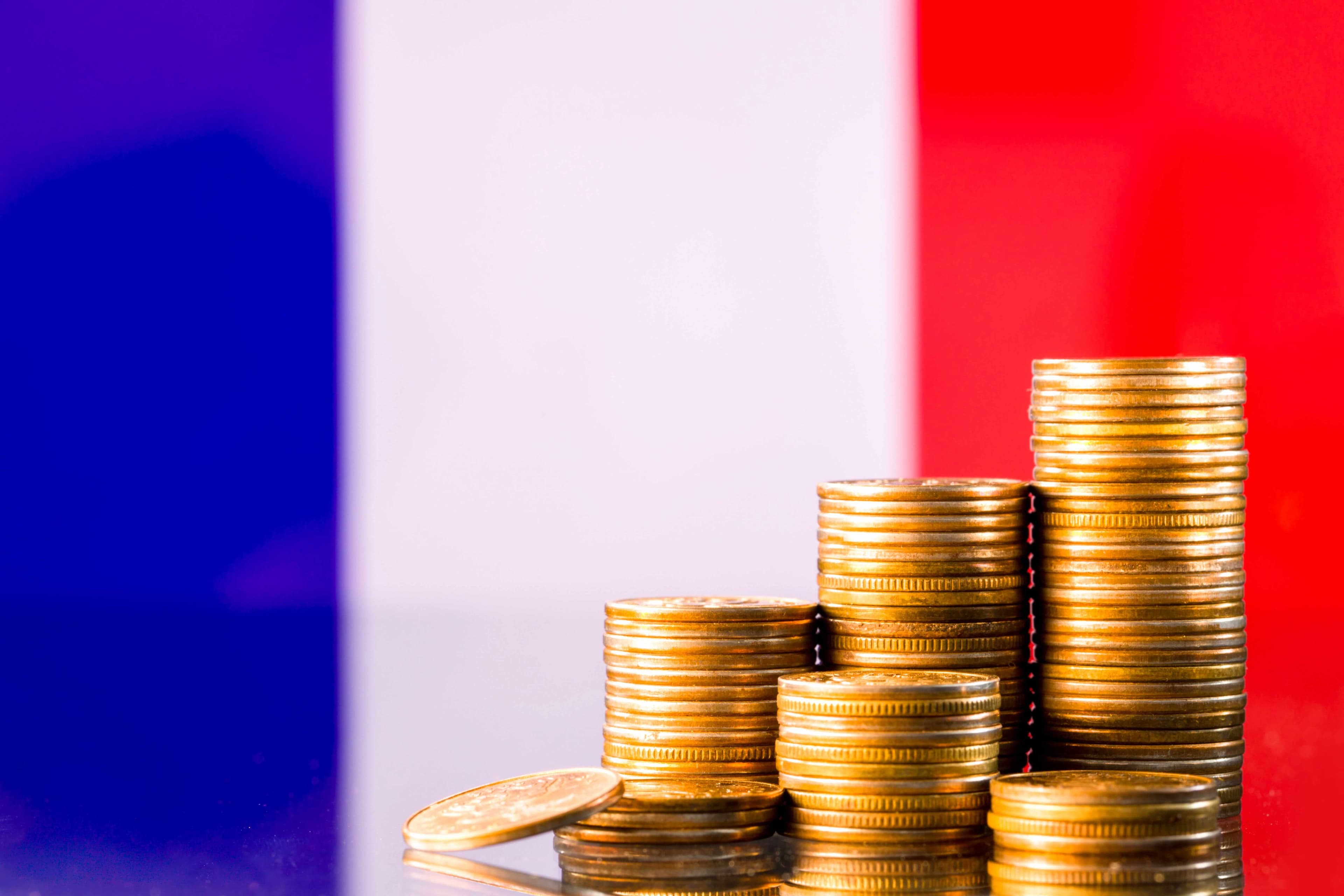 pièces d'or avec le drapeau français pièces d'or avec le drapeau français
