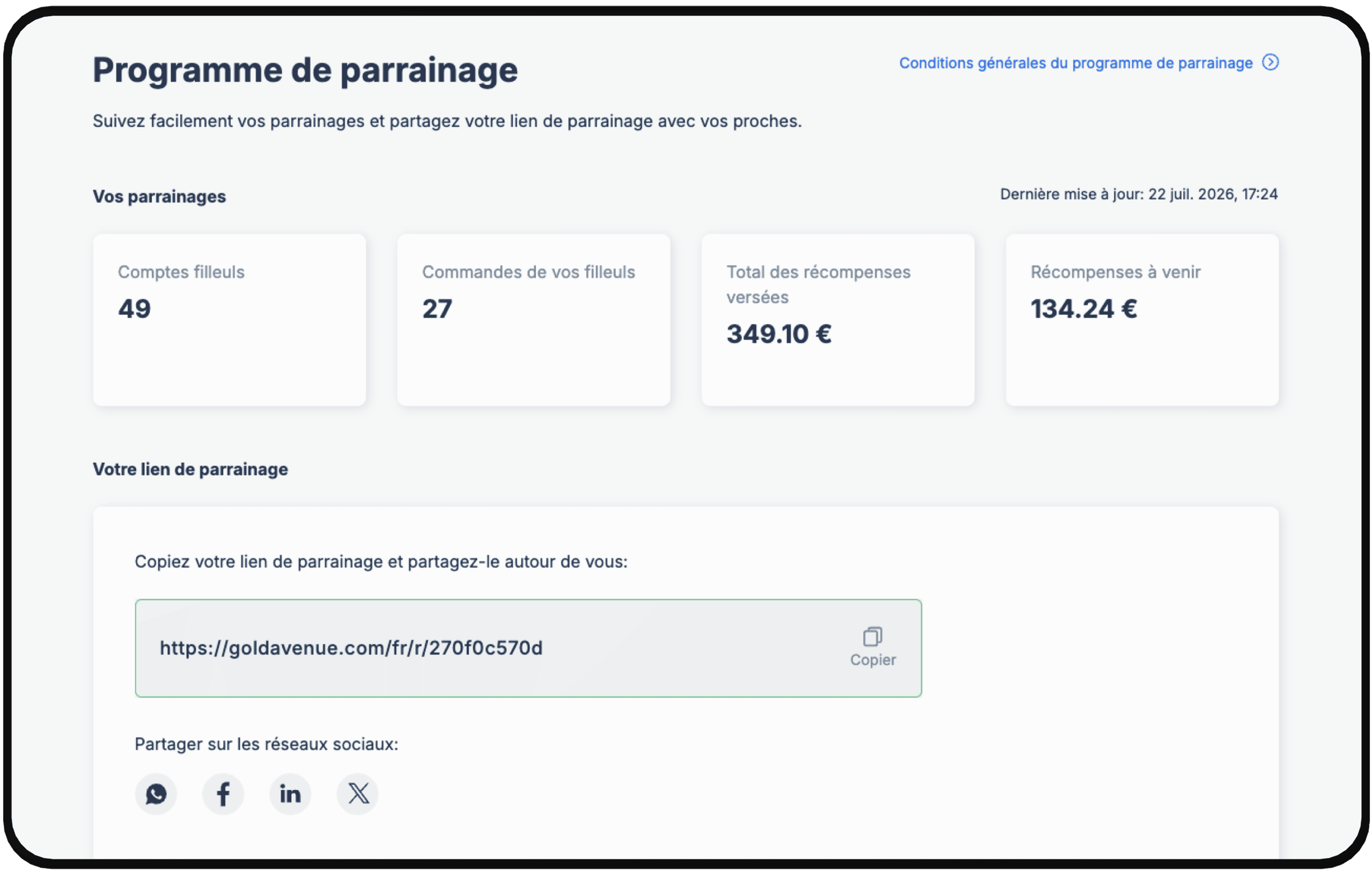 réception récompense