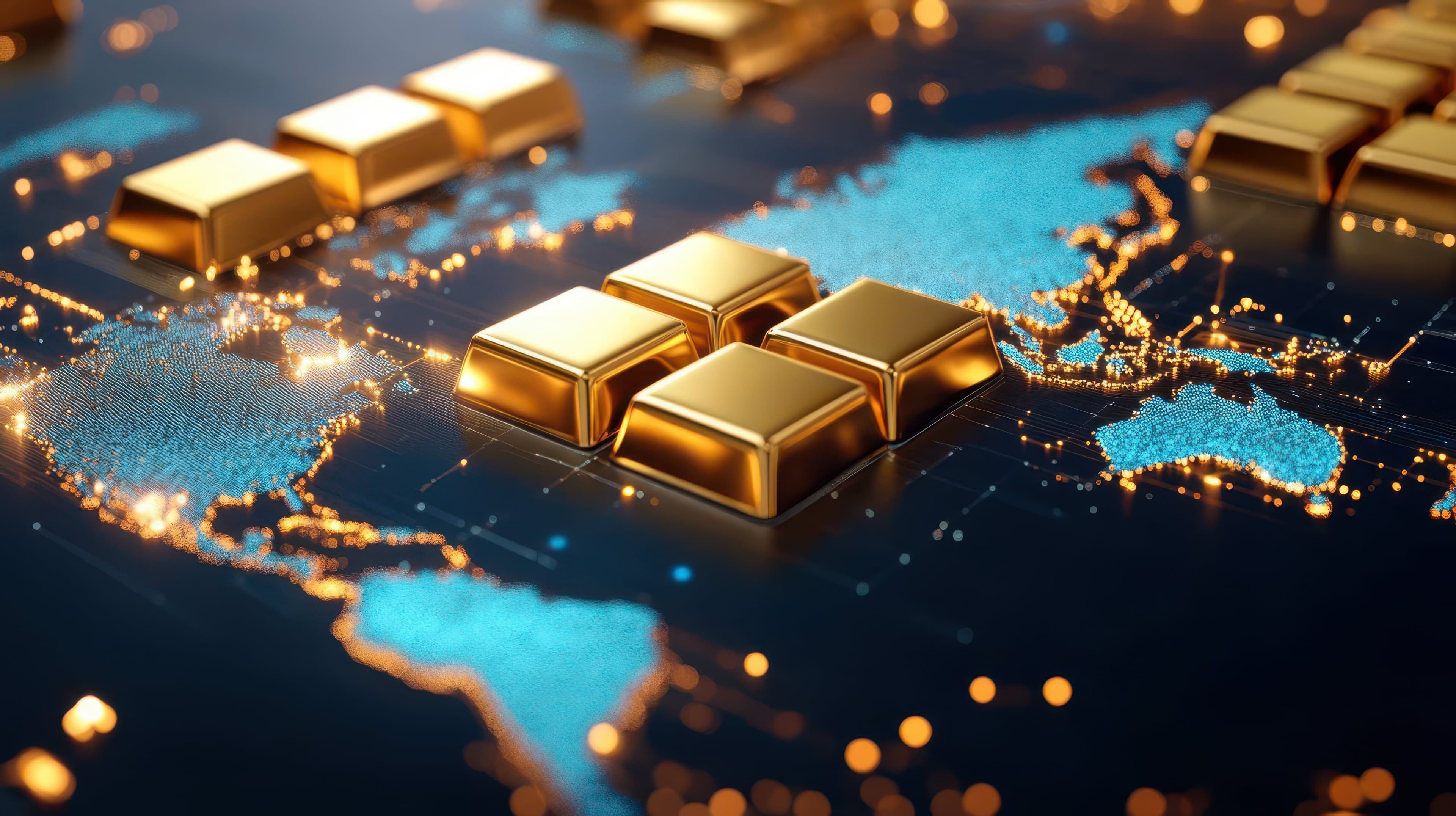 lingotti d'oro sulla mappa del mondo lingotti d'oro sulla mappa del mondo