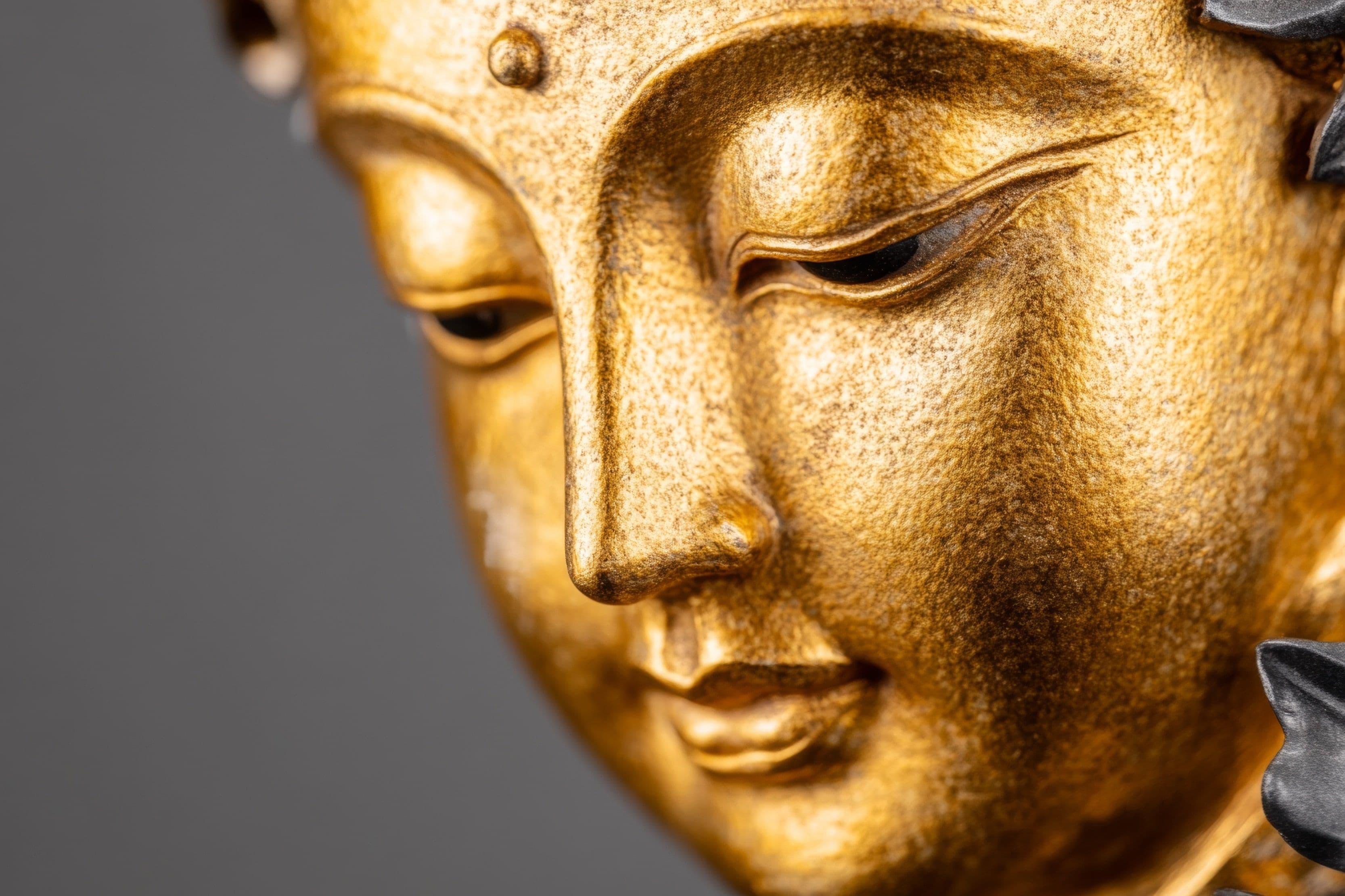 Close-up of golden buddha statue Close-up of golden buddha statue