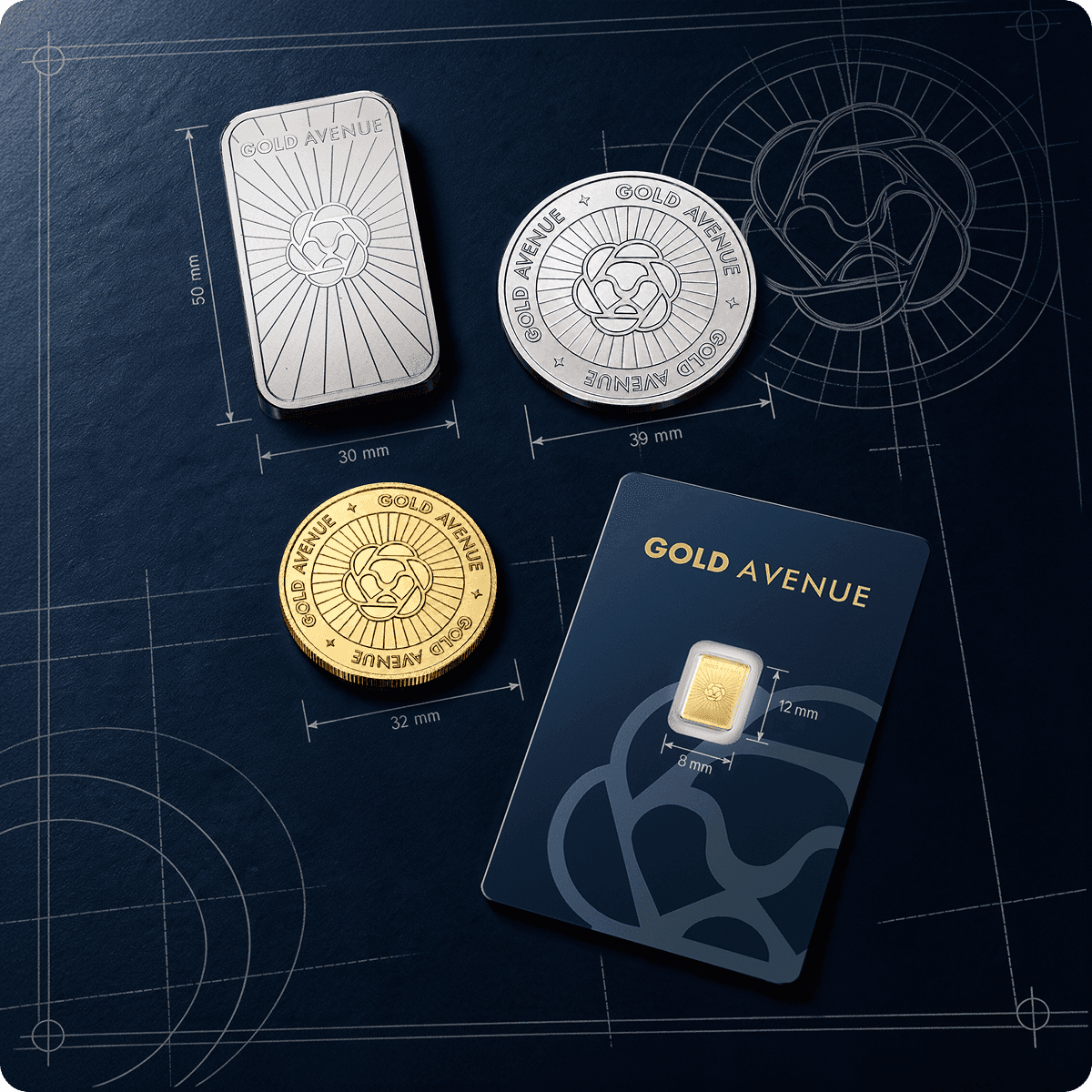 The GOLD AVENUE lion crest and sunburst design