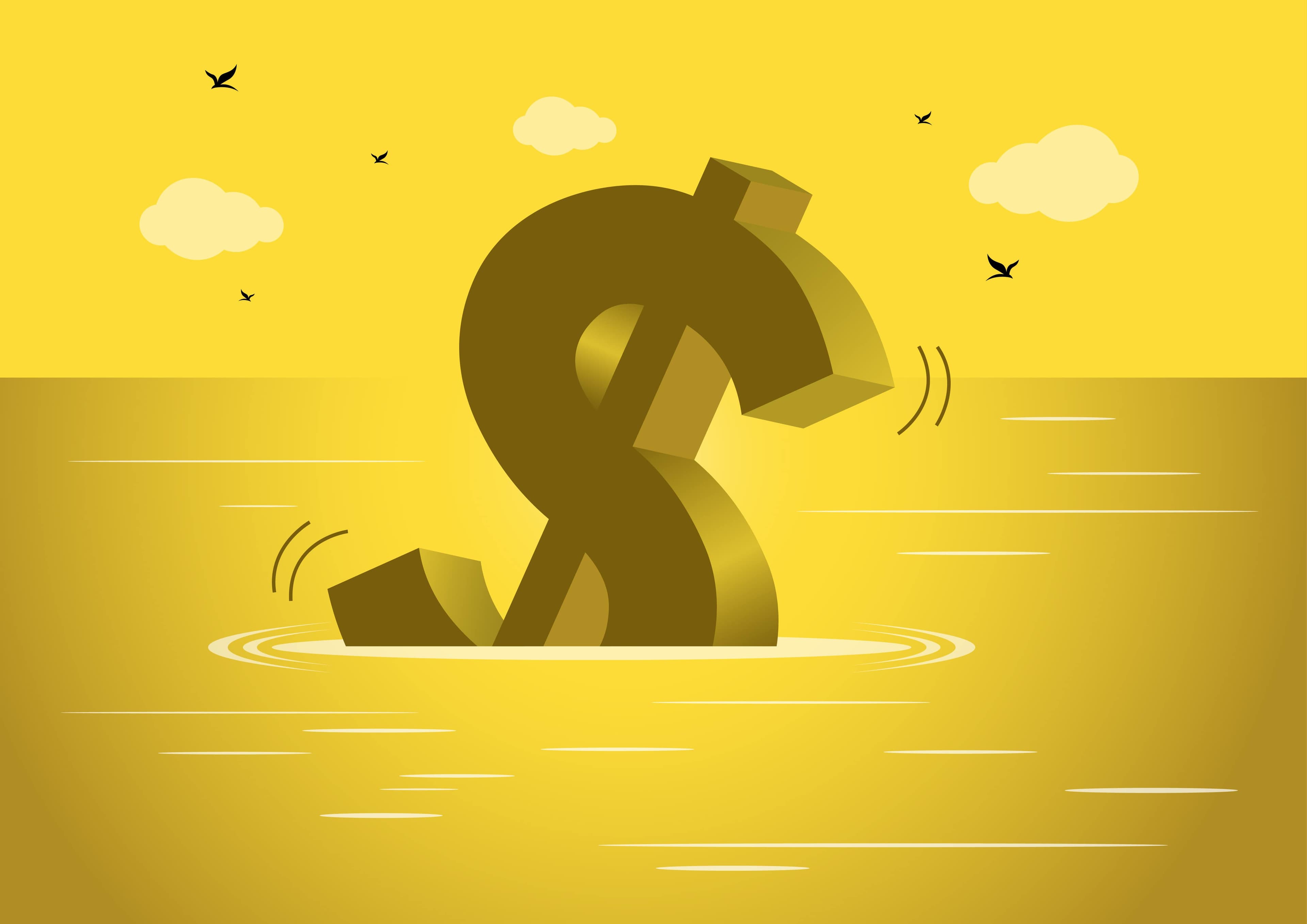 A drowning U.S. dollar. A drowning U.S. dollar.