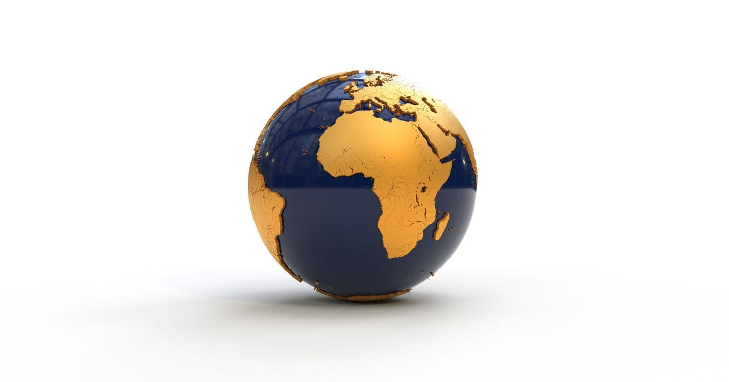 L’oro riconosciuto in tutto il mondo rappresentato con l’immagine di un mappamondo giallo e blu. L’oro riconosciuto in tutto il mondo rappresentato con l’immagine di un mappamondo giallo e blu.