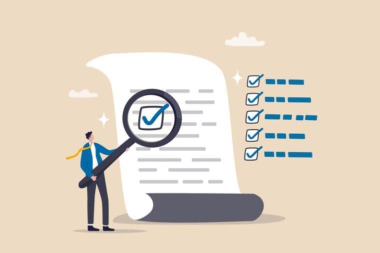 una pagina con un uomo che usa una lente di ingrandimento una pagina con un uomo che usa una lente di ingrandimento