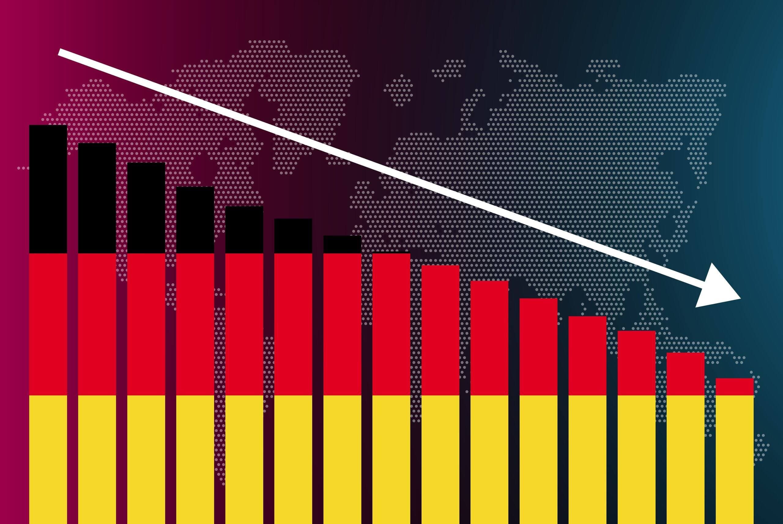 Wochenrückblick: Inflationsrückgang in Deutschland und Frankreich, KI-Sorgen Wirtschaftsindikatoren in den Farben der deutschen Flagge symbolisieren eine Verlangsamung der Inflation