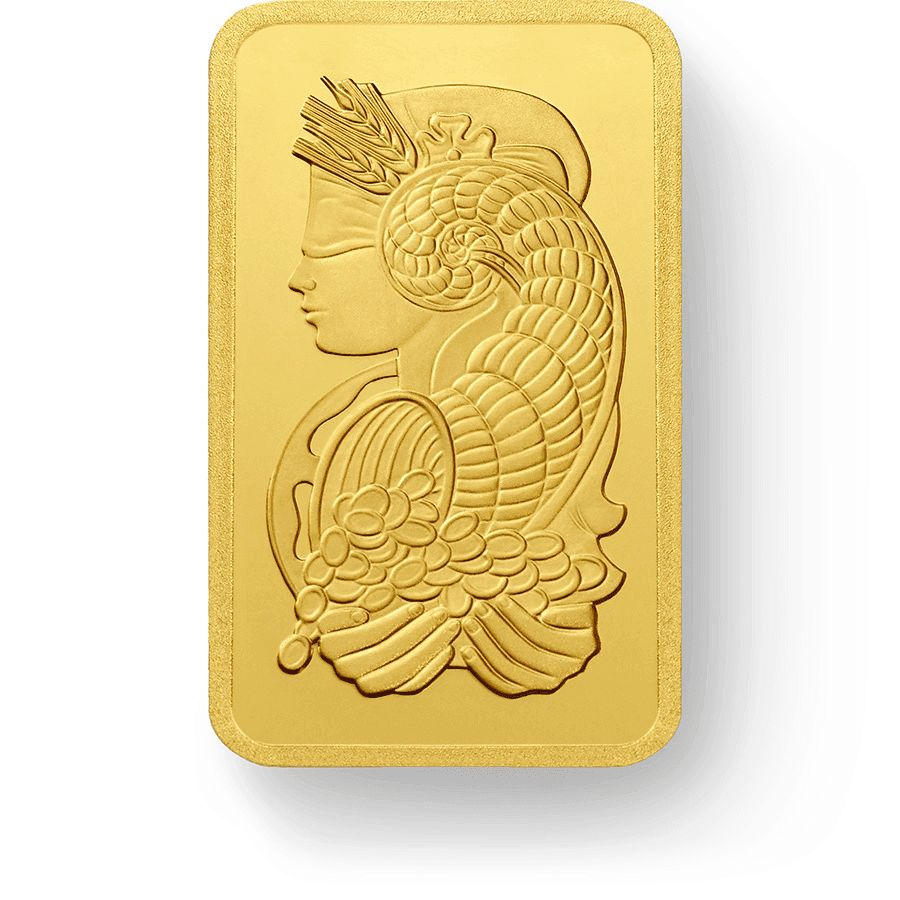 Immagine di un lingotto d’oro puro 999,5 da 1 oncia - PAMP Suisse Lady Fortuna Immagine di un lingotto d’oro puro 999,5 da 1 oncia - PAMP Suisse Lady Fortuna