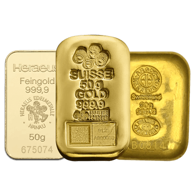 384 Gold 50 g Gold Bar - Random Mint | GOLD AVENUE